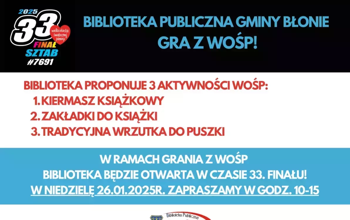 Zdjęcie do Biblioteka gra z WOŚP 