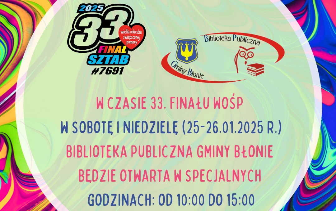 Zdjęcie do WOŚP 2025: specjalne godziny otwarcia biblioteki