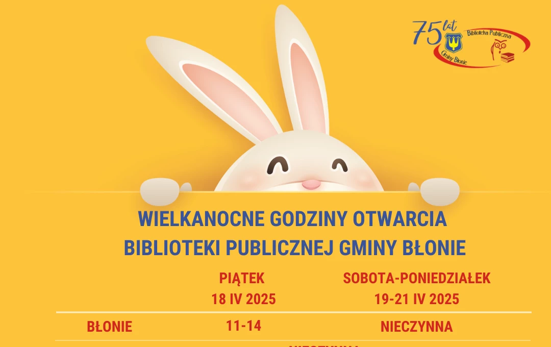 Zdjęcie do Wielkanocne godziny otwarcia biblioteki