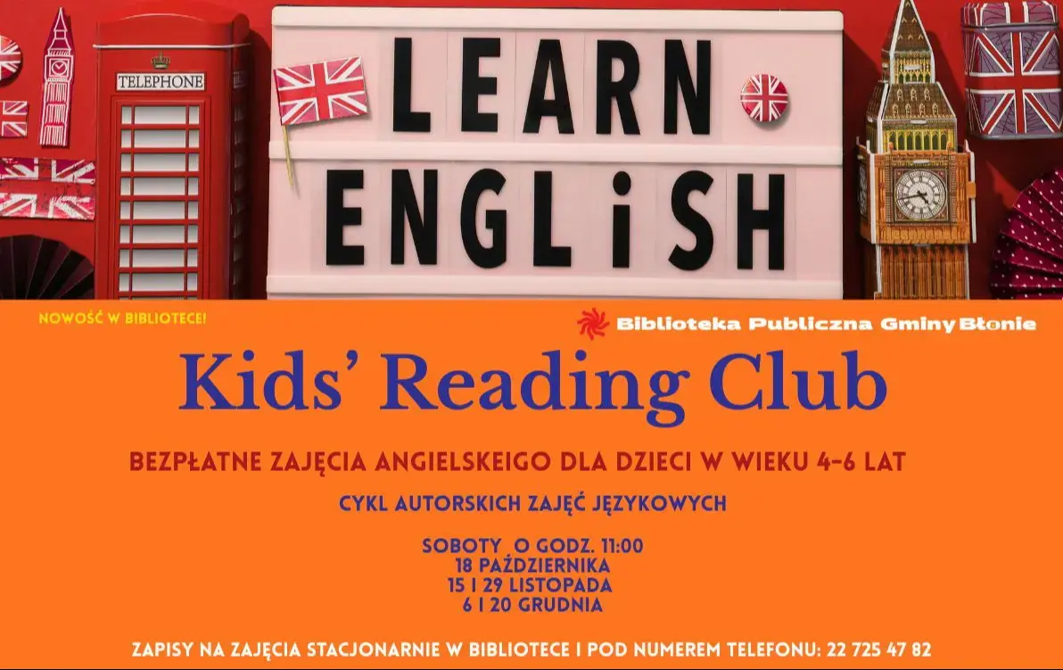 Zdjęcie do Kids' Reading Club - bezpłatne zajęcia dla dzieci