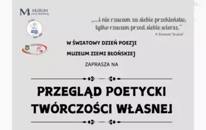 Zdjęcie do Przegląd Poetycki Tw&oacute;rczości Własnej w Muzeum Ziemi Błońskiej